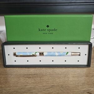 kate spade Black Ink Ballpoint Pen with Reusable Gift Box, Sunshine Floral, NIB